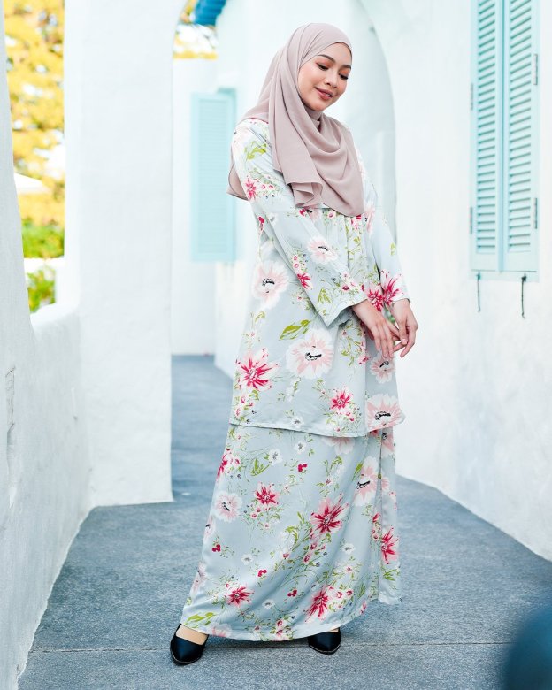 Baju Kurung Pleated Afeefa - Iceland Green