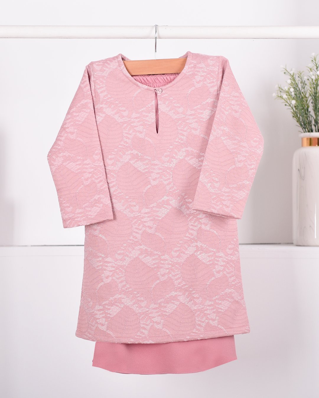 Baju Kurung Moden Lace Gygy Kids - Rose Bloom