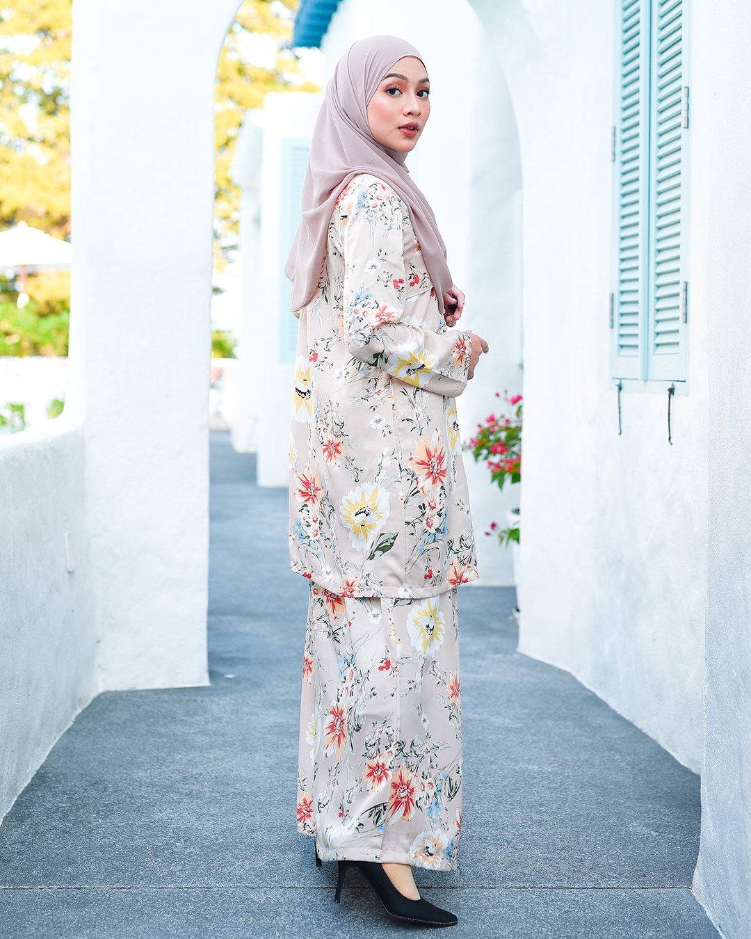 Baju Kurung Pleated Afeefa - Hazelnut Brown