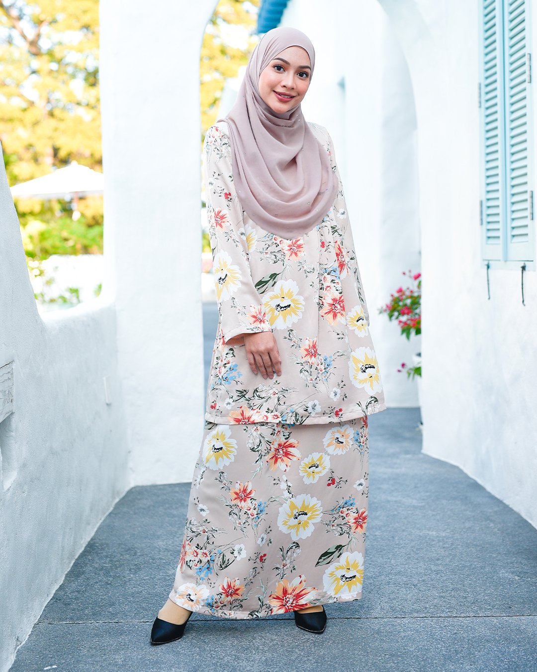 Baju Kurung Pleated Afeefa - Hazelnut Brown