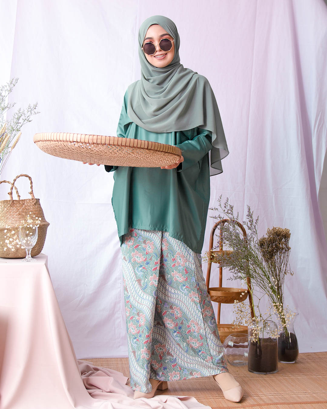 Baju Kurung Kaftan Batik Adiratna - Green Hunter