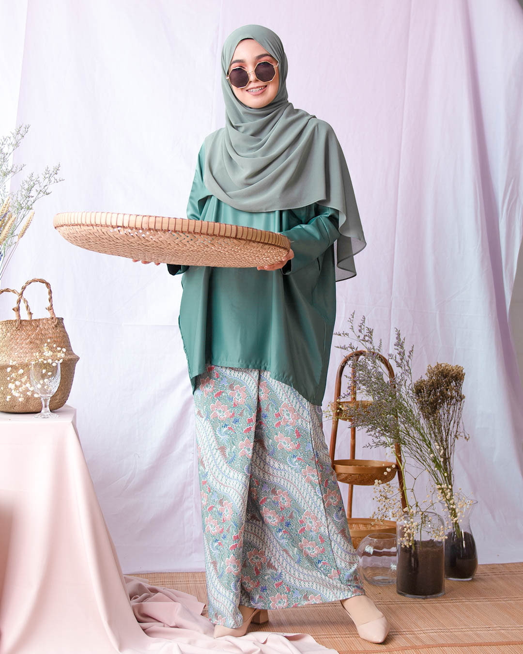 Baju Kurung Kaftan Batik Adiratna - Green Hunter