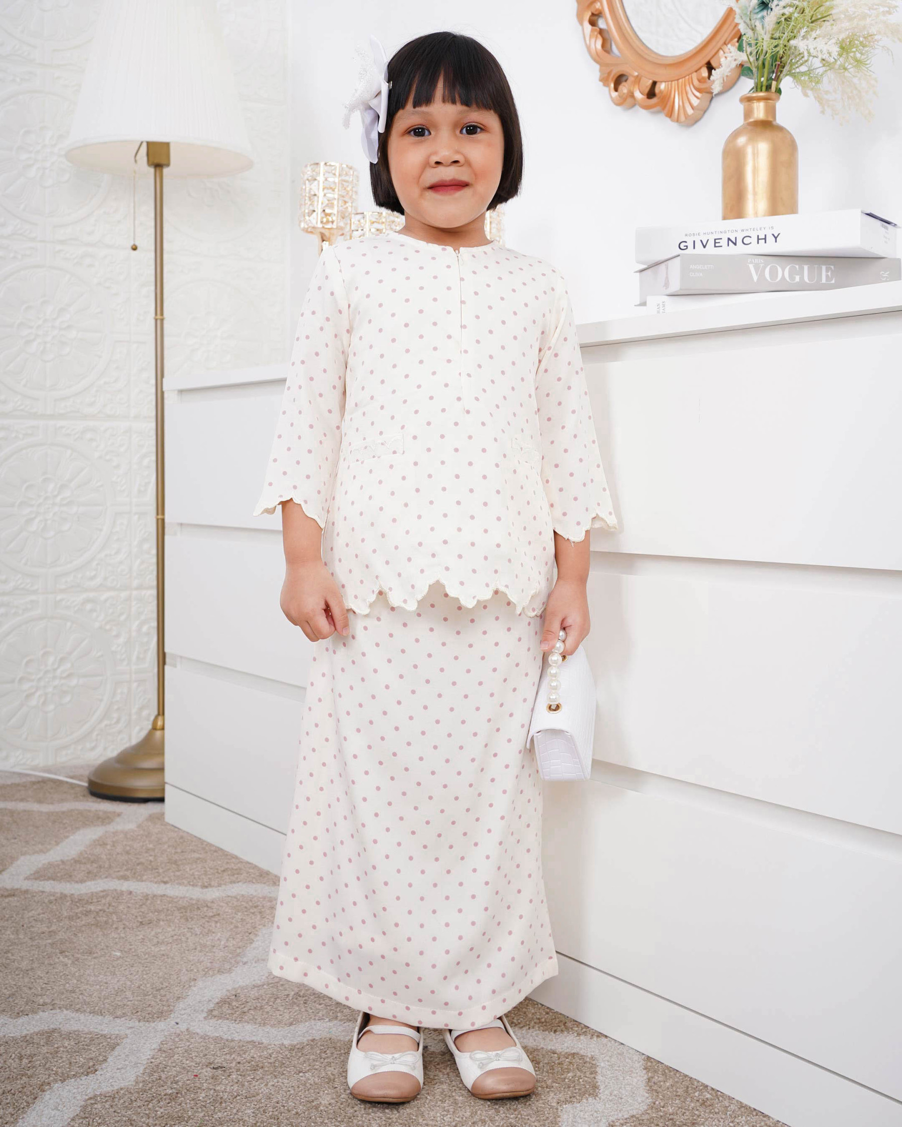 Baju Kurung Kedah Adeeba Kids - Peony Pink