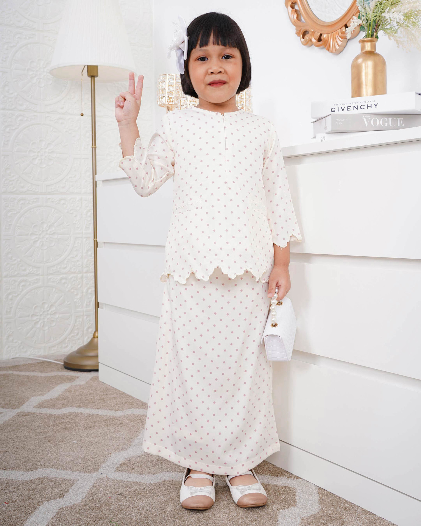 Baju Kurung Kedah Adeeba Kids - Peony Pink
