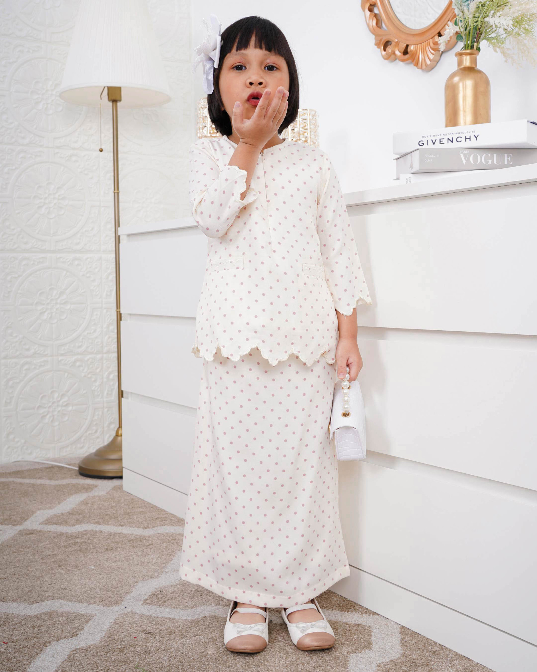 Baju Kurung Kedah Adeeba Kids - Peony Pink
