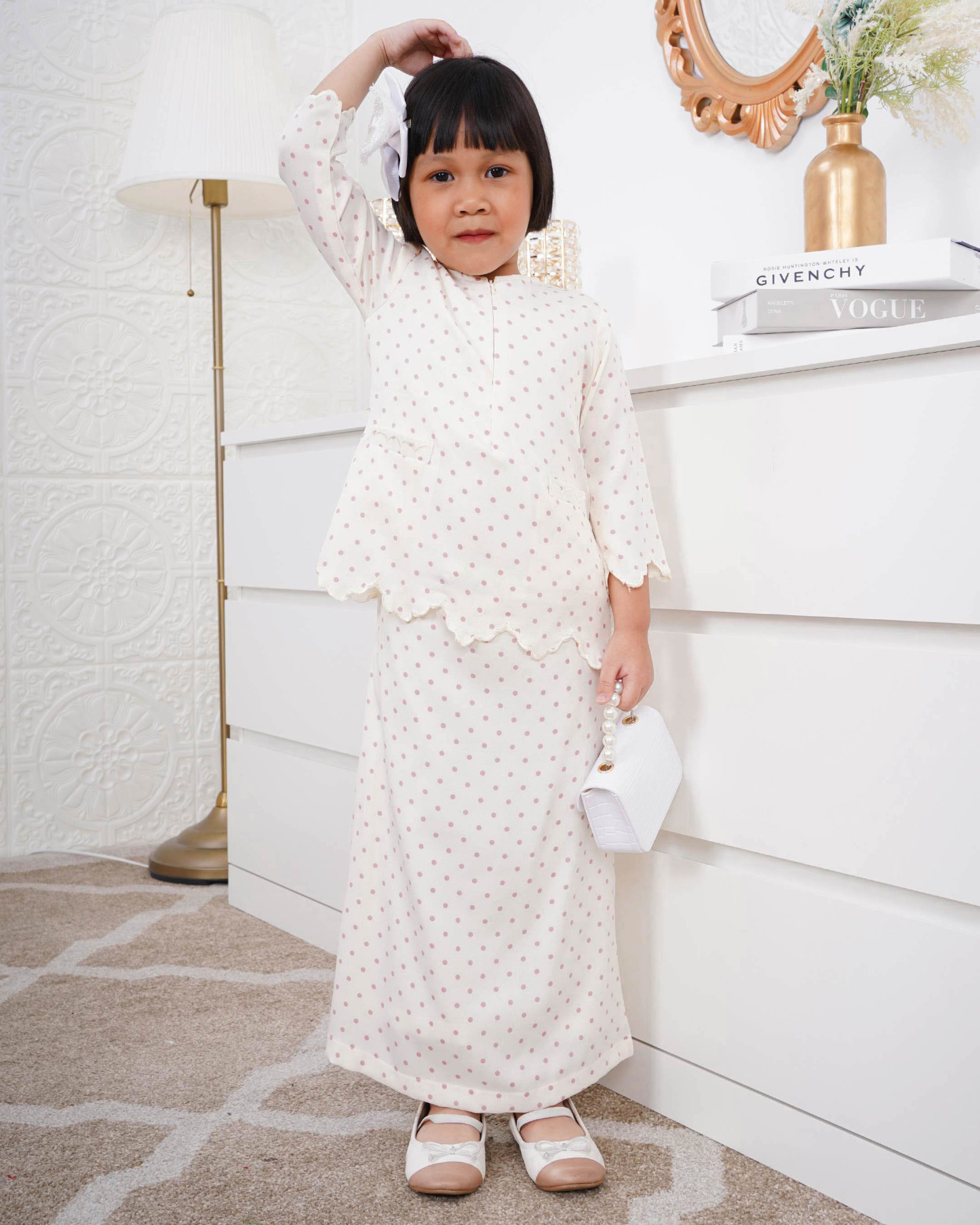 Baju Kurung Kedah Adeeba Kids - Peony Pink