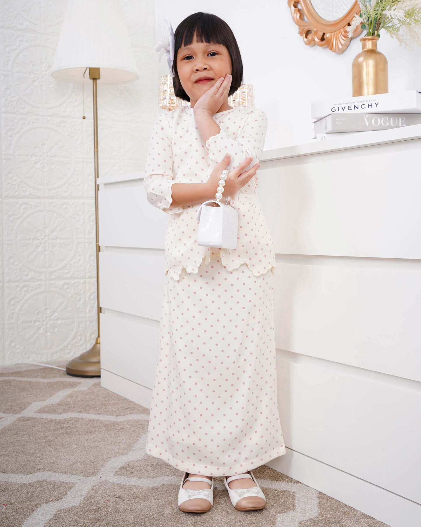 Baju Kurung Kedah Adeeba Kids - Peony Pink