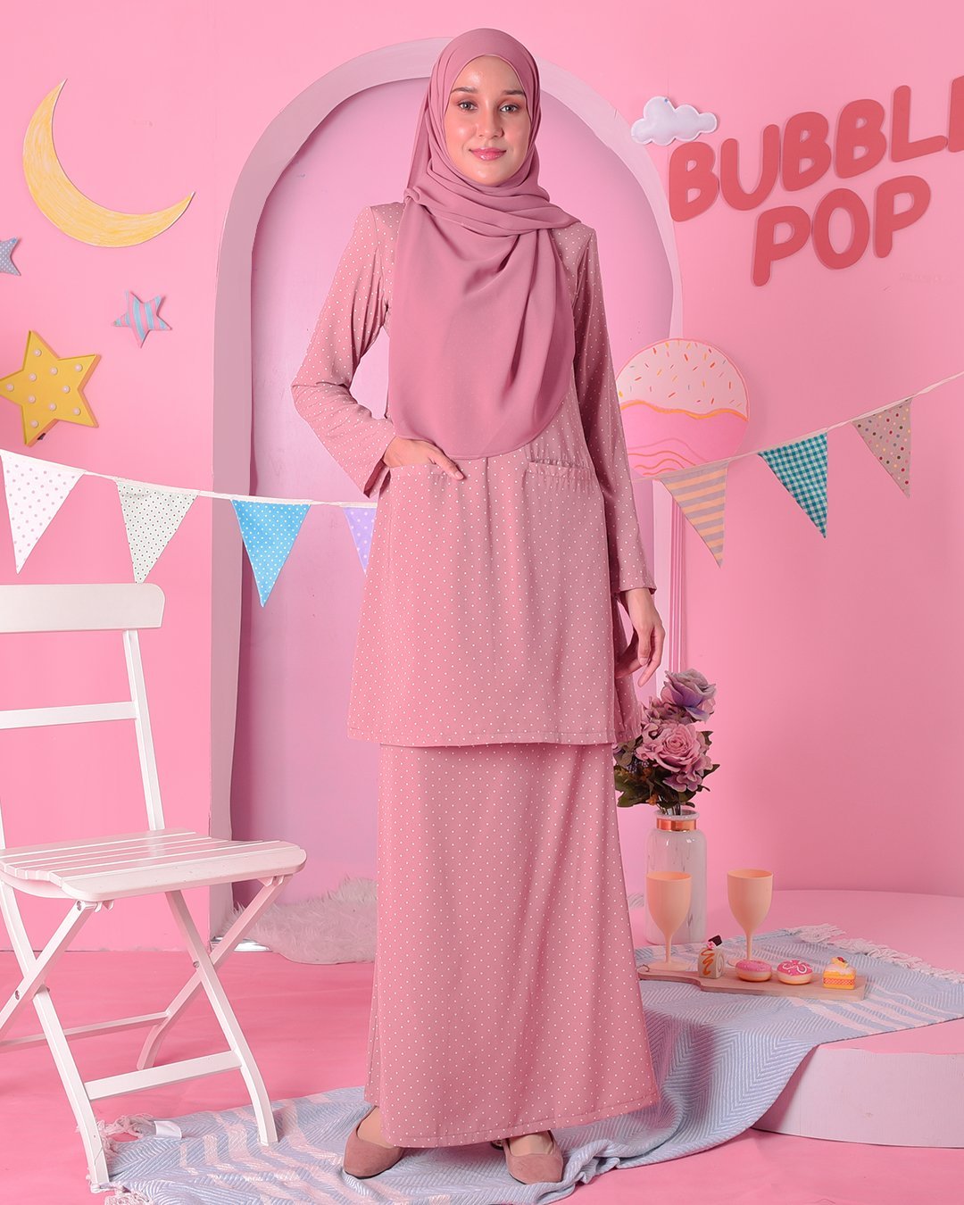 Baju Kurung Kedah Carina - Crush Pink