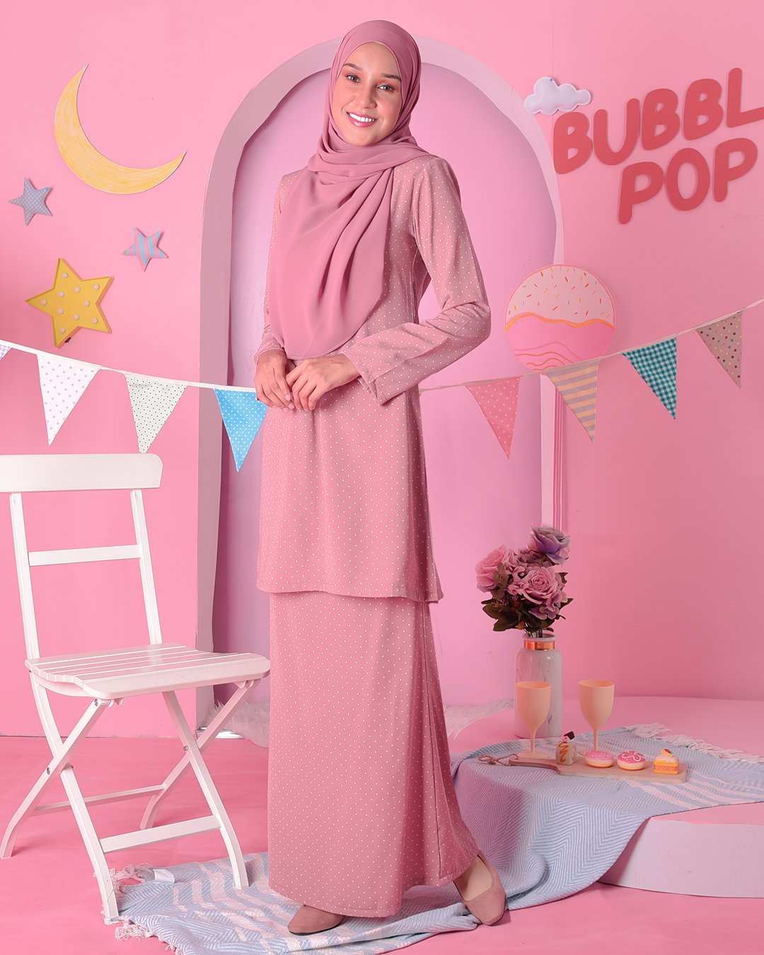 Baju Kurung Kedah Carina - Crush Pink