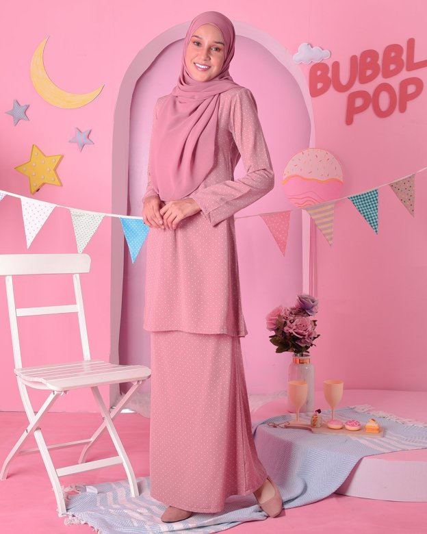Baju Kurung Kedah Carina - Crush Pink