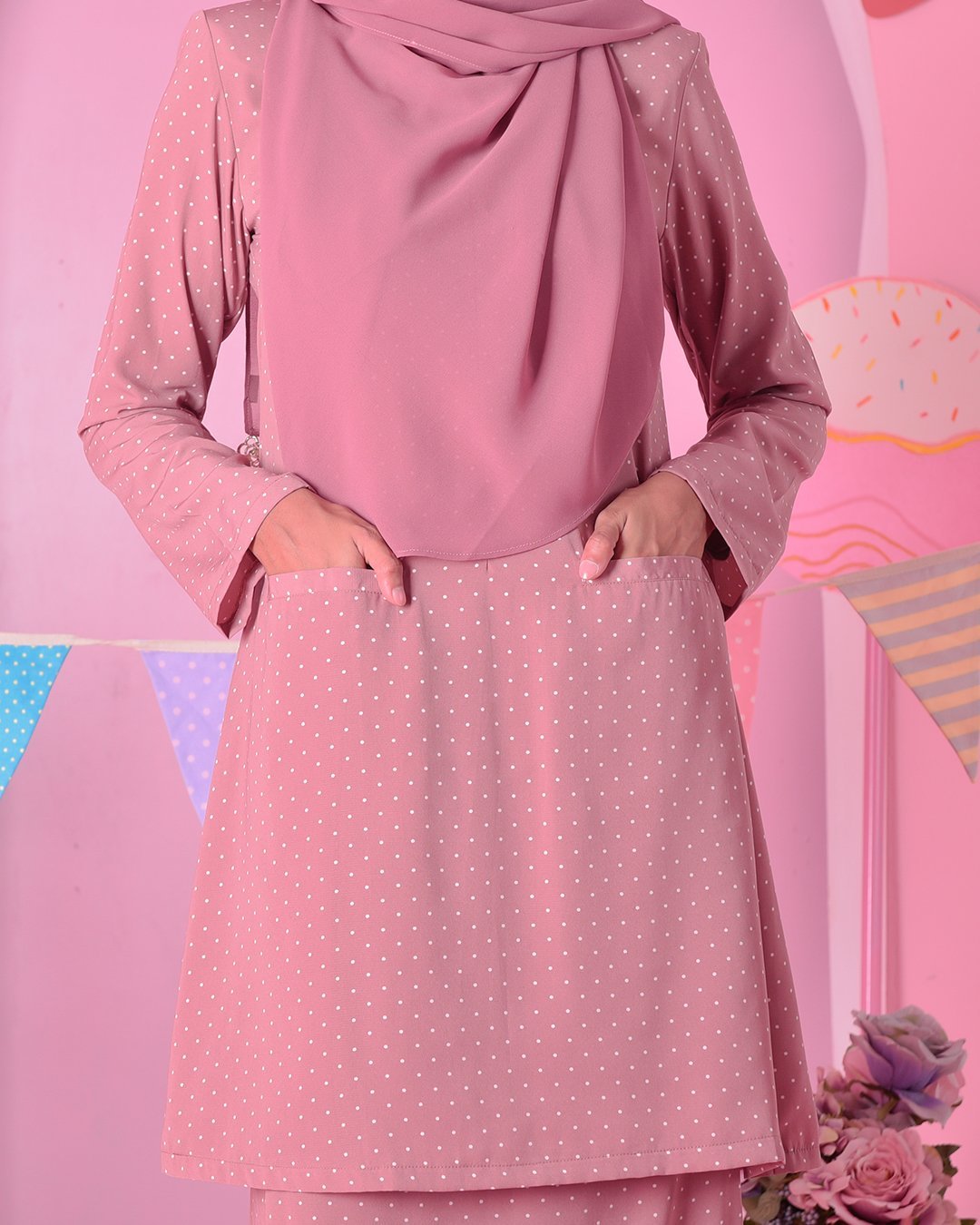 Baju Kurung Kedah Carina - Crush Pink