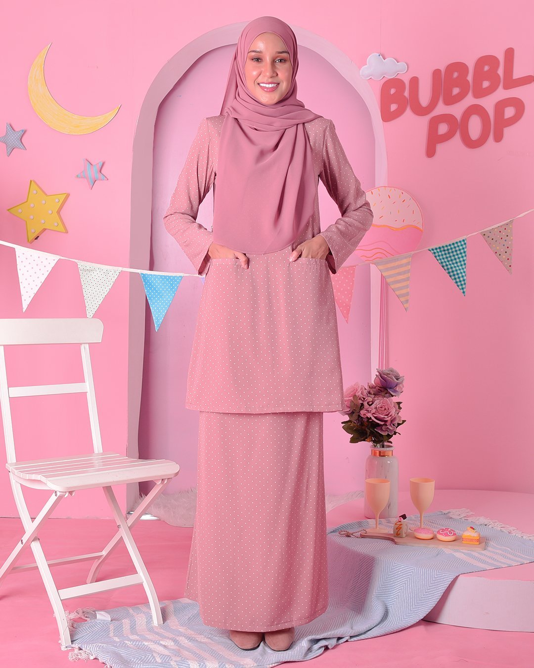 Baju Kurung Kedah Carina - Crush Pink
