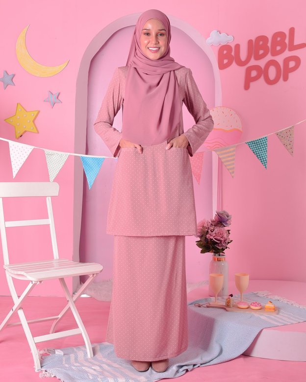 Baju Kurung Kedah Carina - Crush Pink