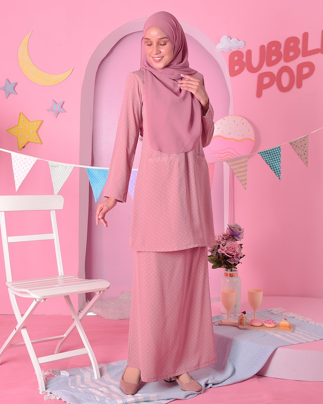 Baju Kurung Kedah Carina - Crush Pink