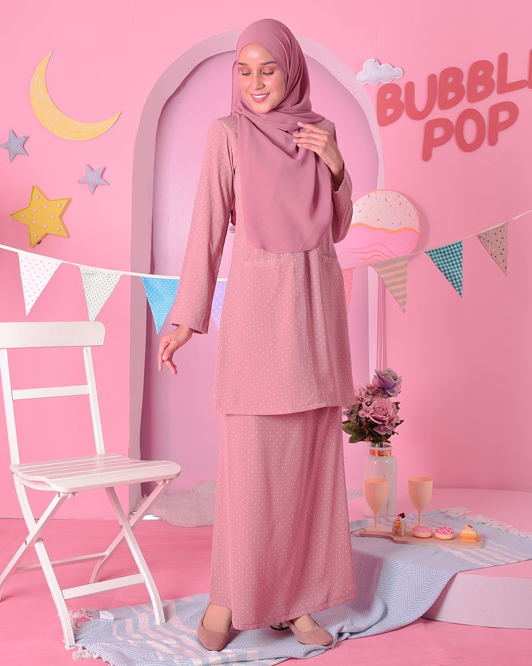 Baju Kurung Kedah Carina - Crush Pink