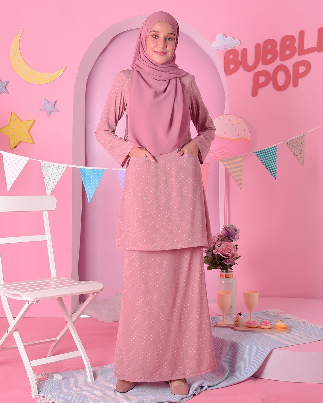 Baju Kurung Kedah Carina - Crush Pink