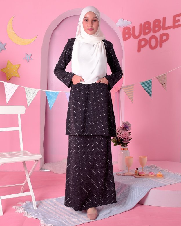 Baju Kurung Kedah Carina - Grand Black