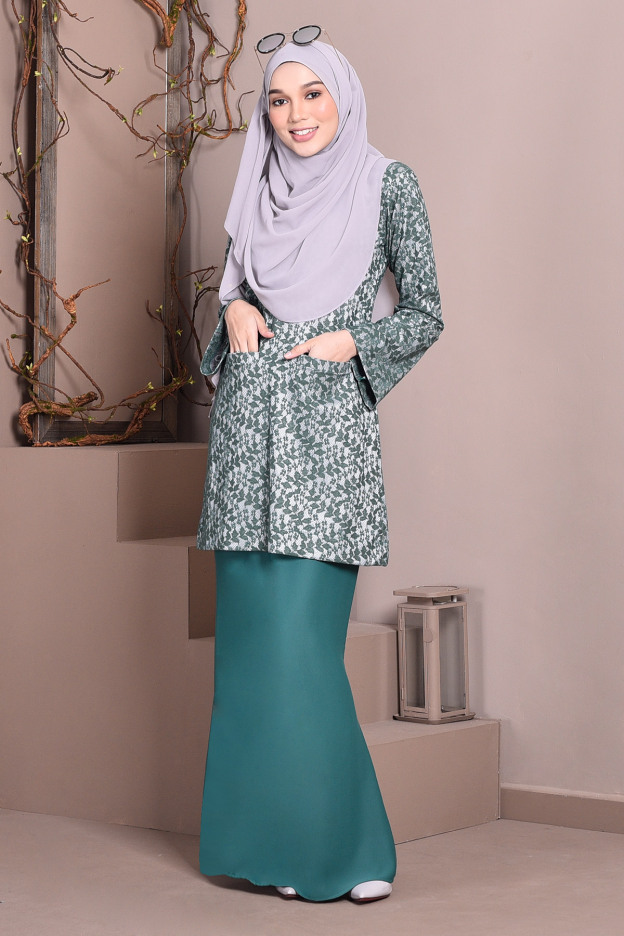 Baju Kurung Kedah Lace Gemima - Clivia Green