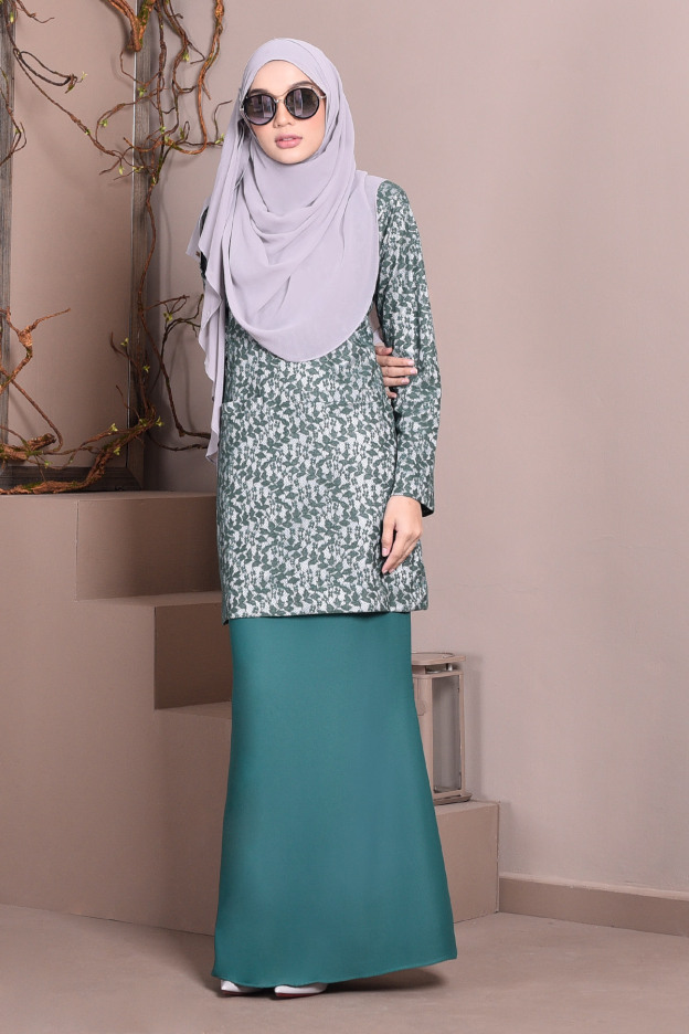 Baju Kurung Kedah Lace Gemima - Clivia Green