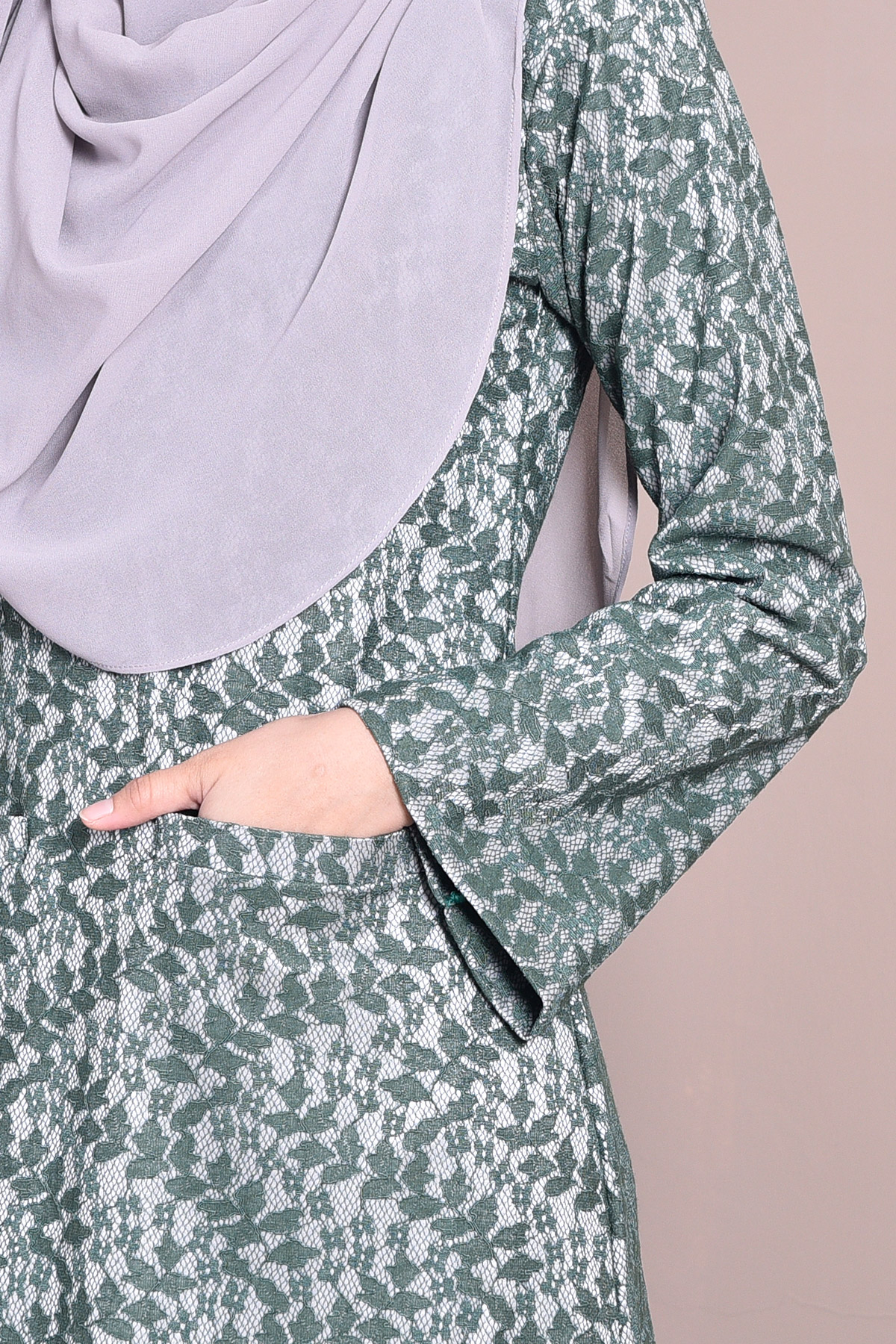 Baju Kurung Kedah Lace Gemima - Clivia Green
