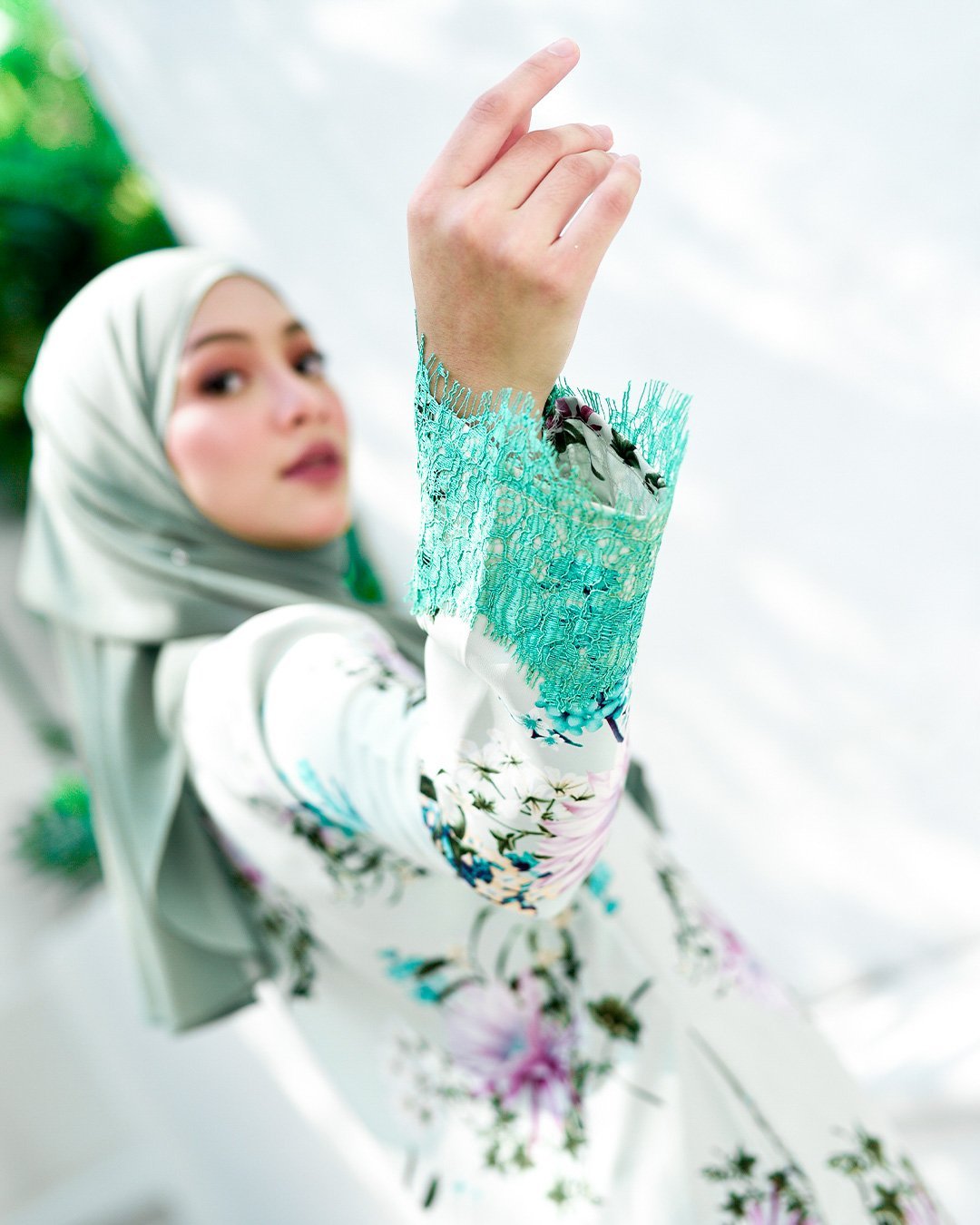 Baju Kurung Lace Abeer - Madeira Green