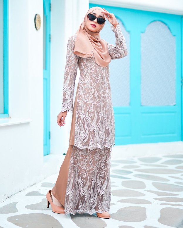 Baju Kurung Lace Ablaa - Latte Brown