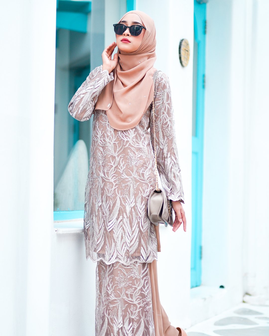 Baju Kurung Lace Ablaa - Latte Brown