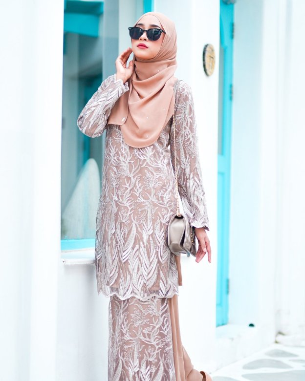 Baju Kurung Lace Ablaa - Latte Brown