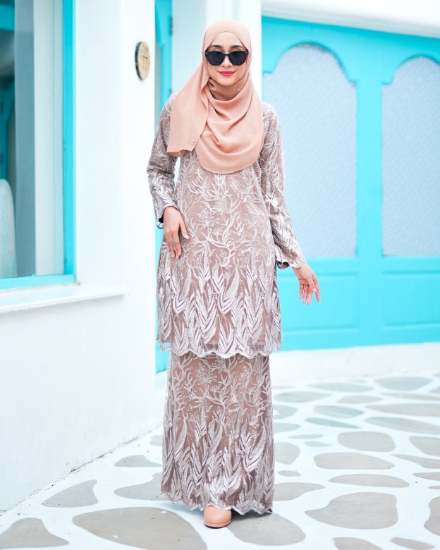 Baju Kurung Lace Ablaa - Latte Brown