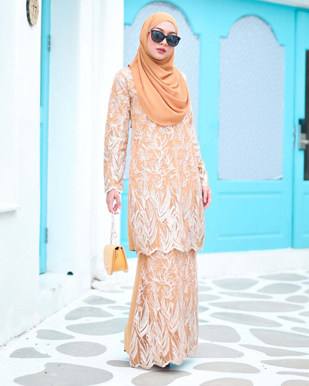 Baju Kurung Lace Ablaa - Banana Gold