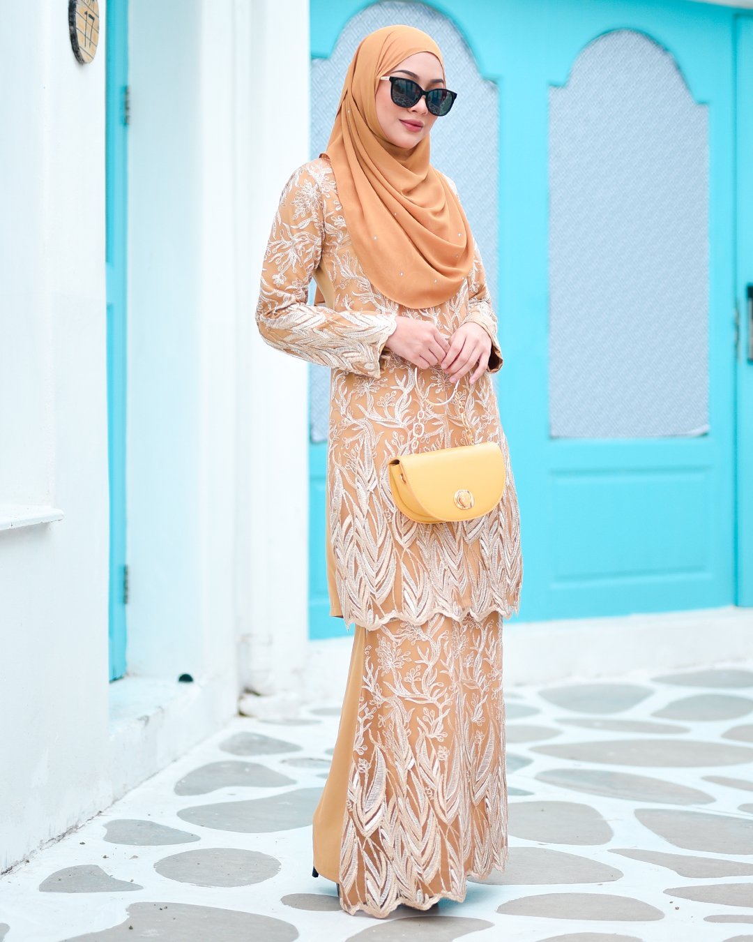 Baju Kurung Lace Ablaa - Banana Gold