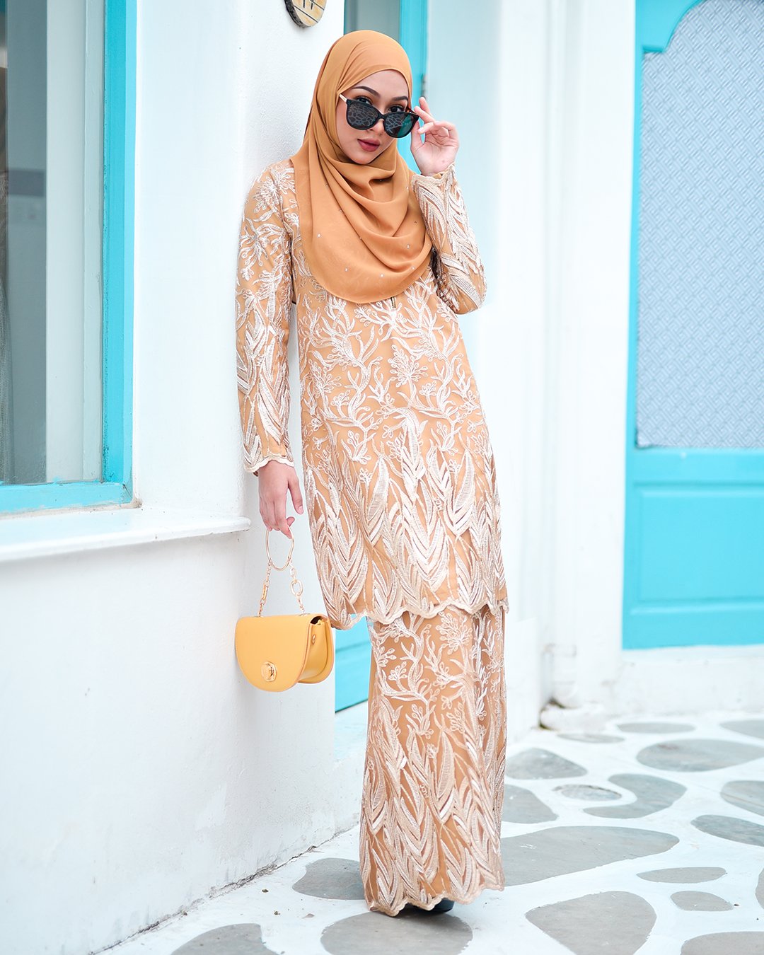 Baju Kurung Lace Ablaa - Banana Gold