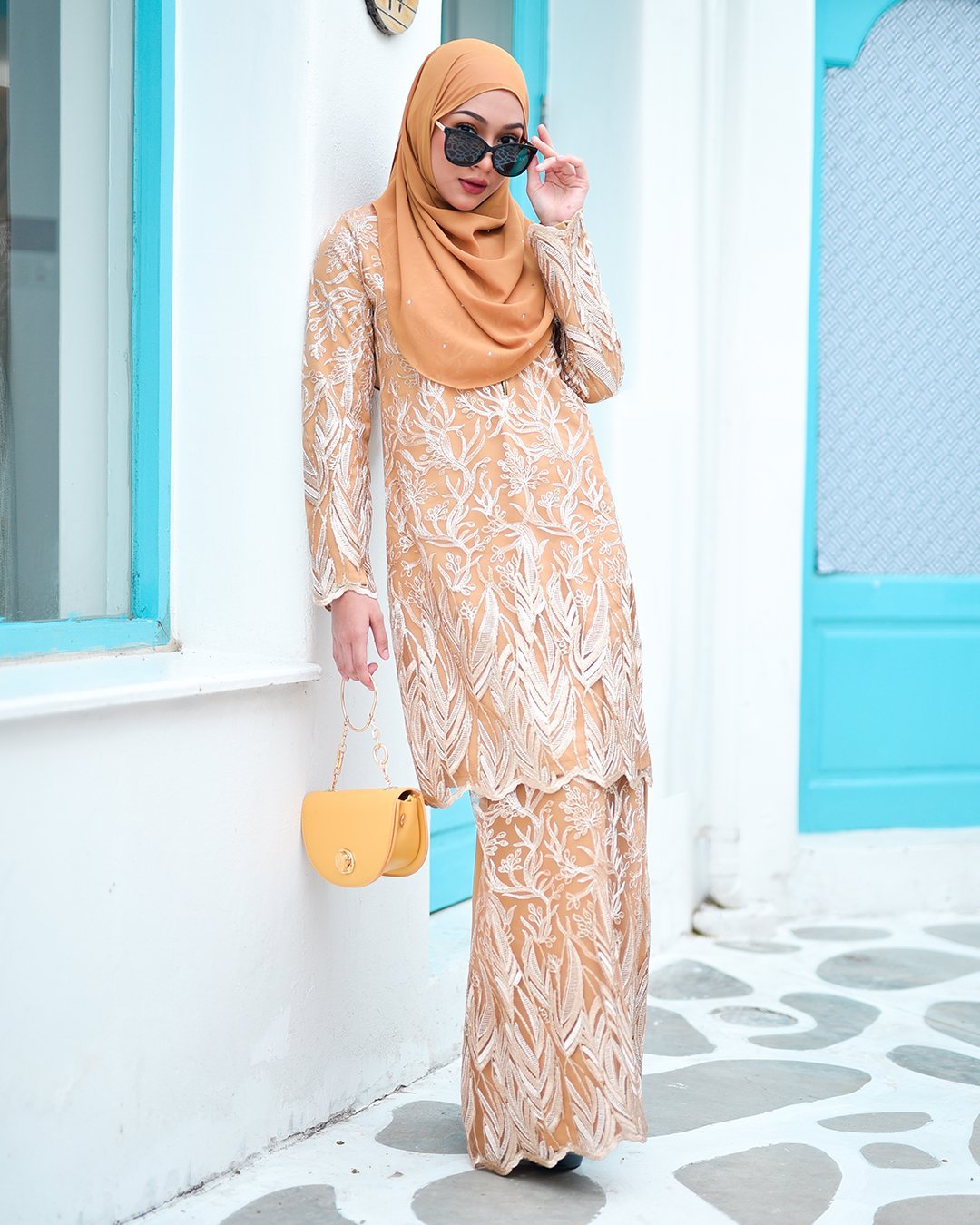 Baju Kurung Lace Ablaa - Banana Gold