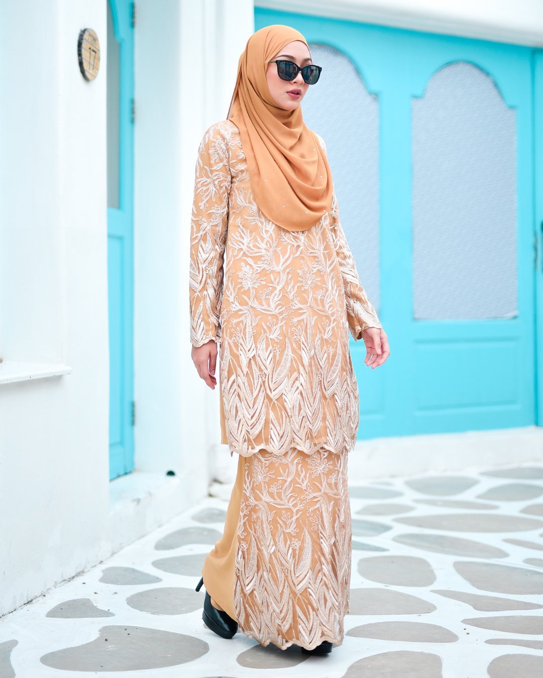 Baju Kurung Lace Ablaa - Banana Gold