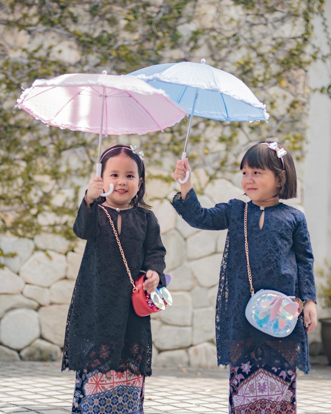 Baju Kurung Batik Alice Lace Kids - Karma Black