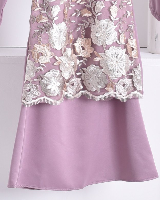 Baju Kurung Lace Amani Kids - Lavender Purple