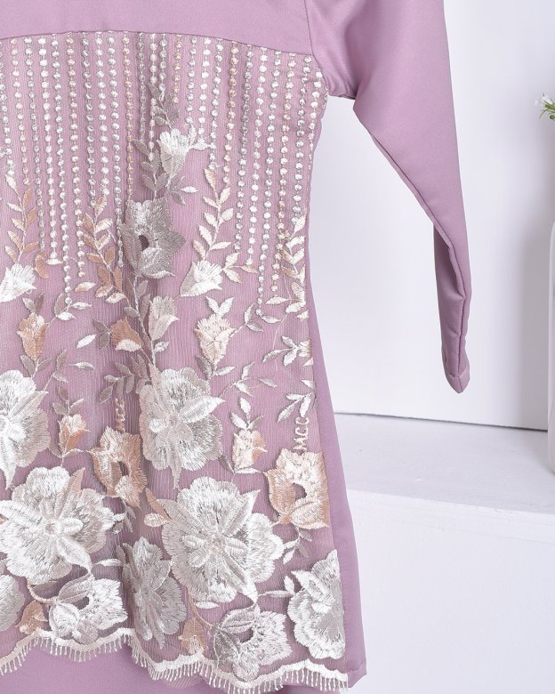 Baju Kurung Lace Amani Kids - Lavender Purple