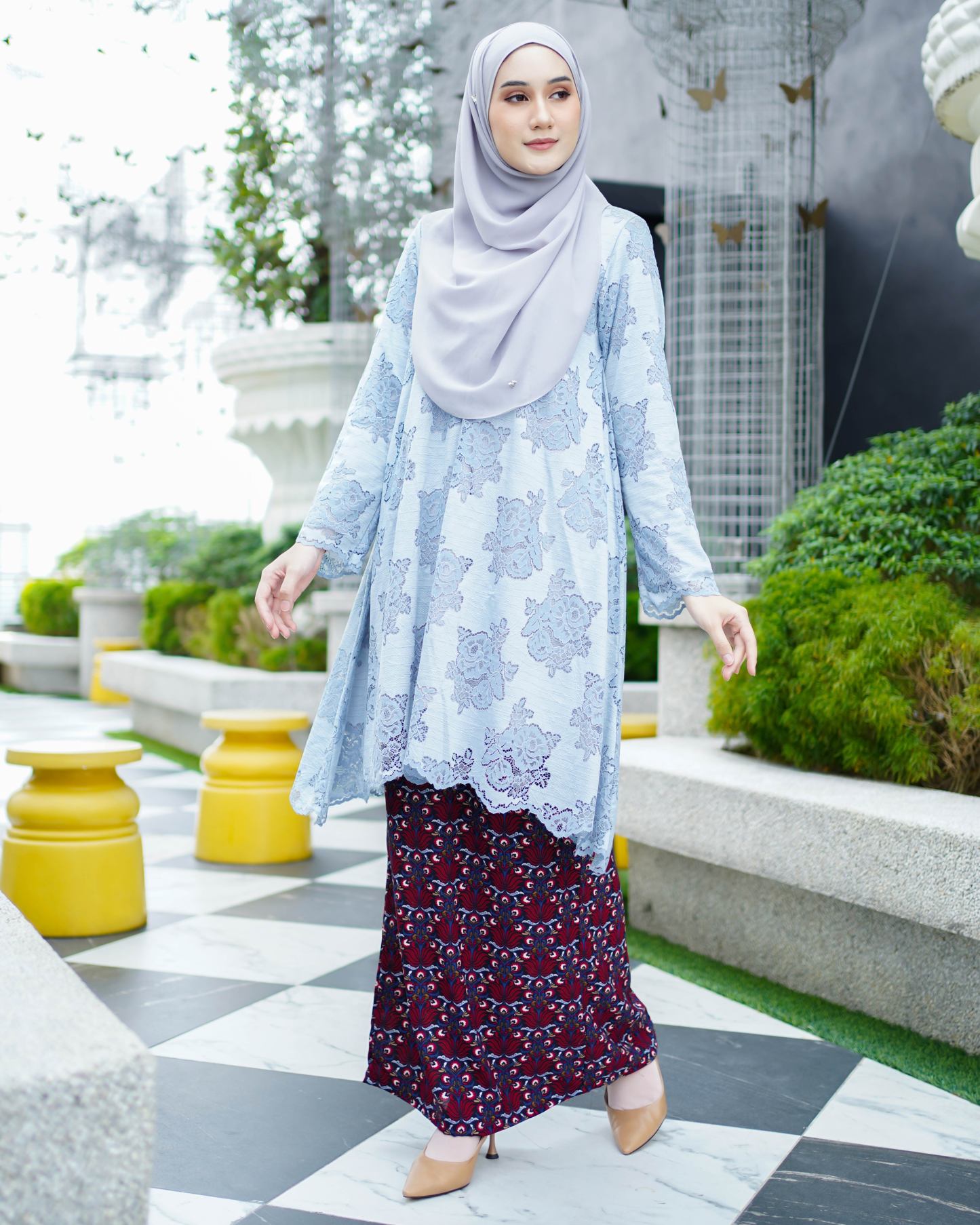 Baju Kurung Anastasia - Cerulean Blue