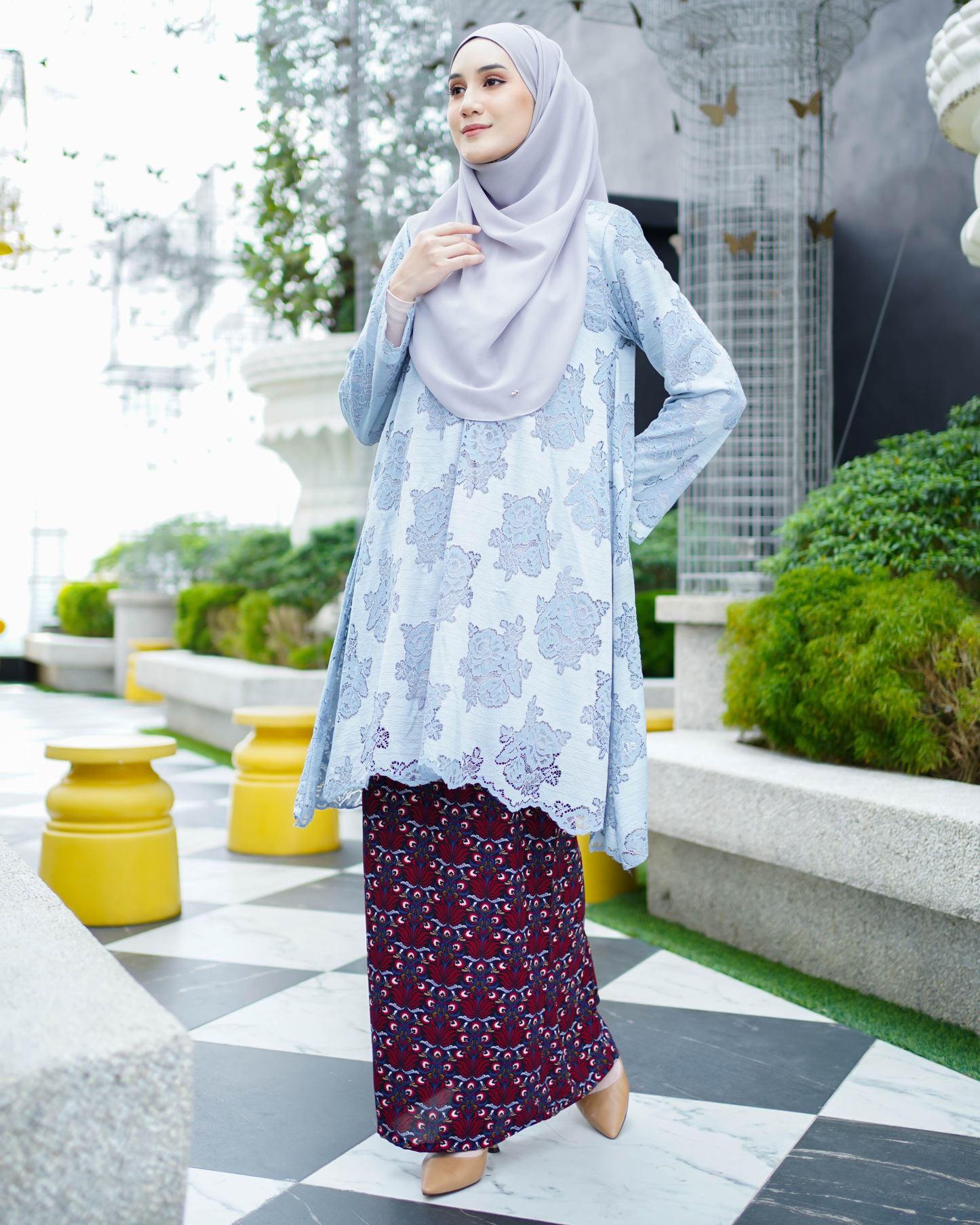 Baju Kurung Anastasia - Cerulean Blue