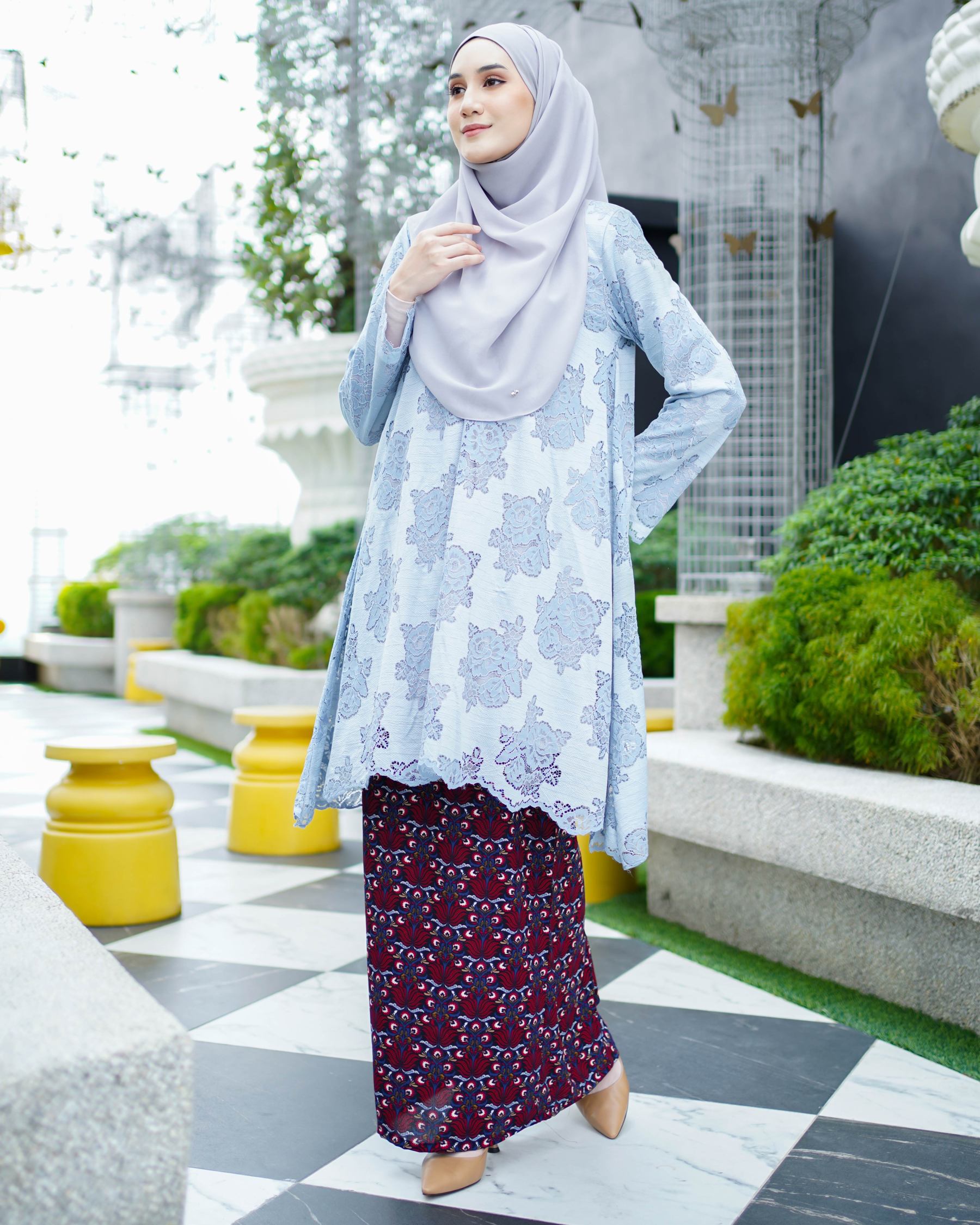 Baju Kurung Anastasia - Cerulean Blue