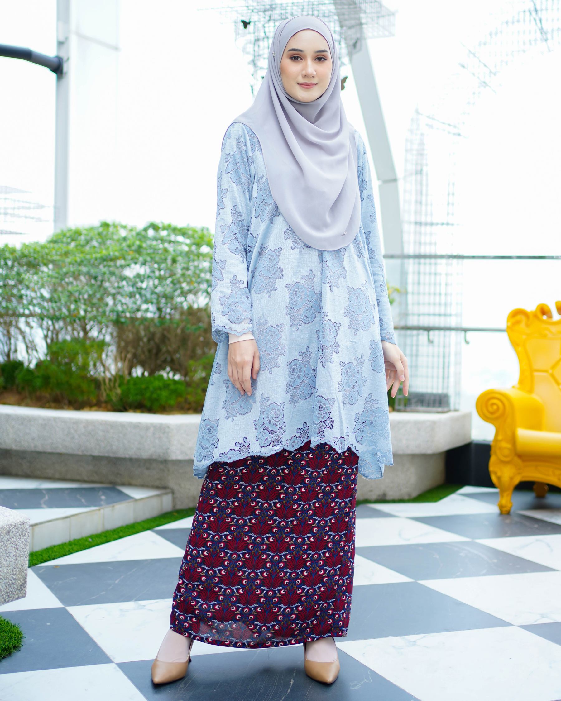 Baju Kurung Anastasia - Cerulean Blue