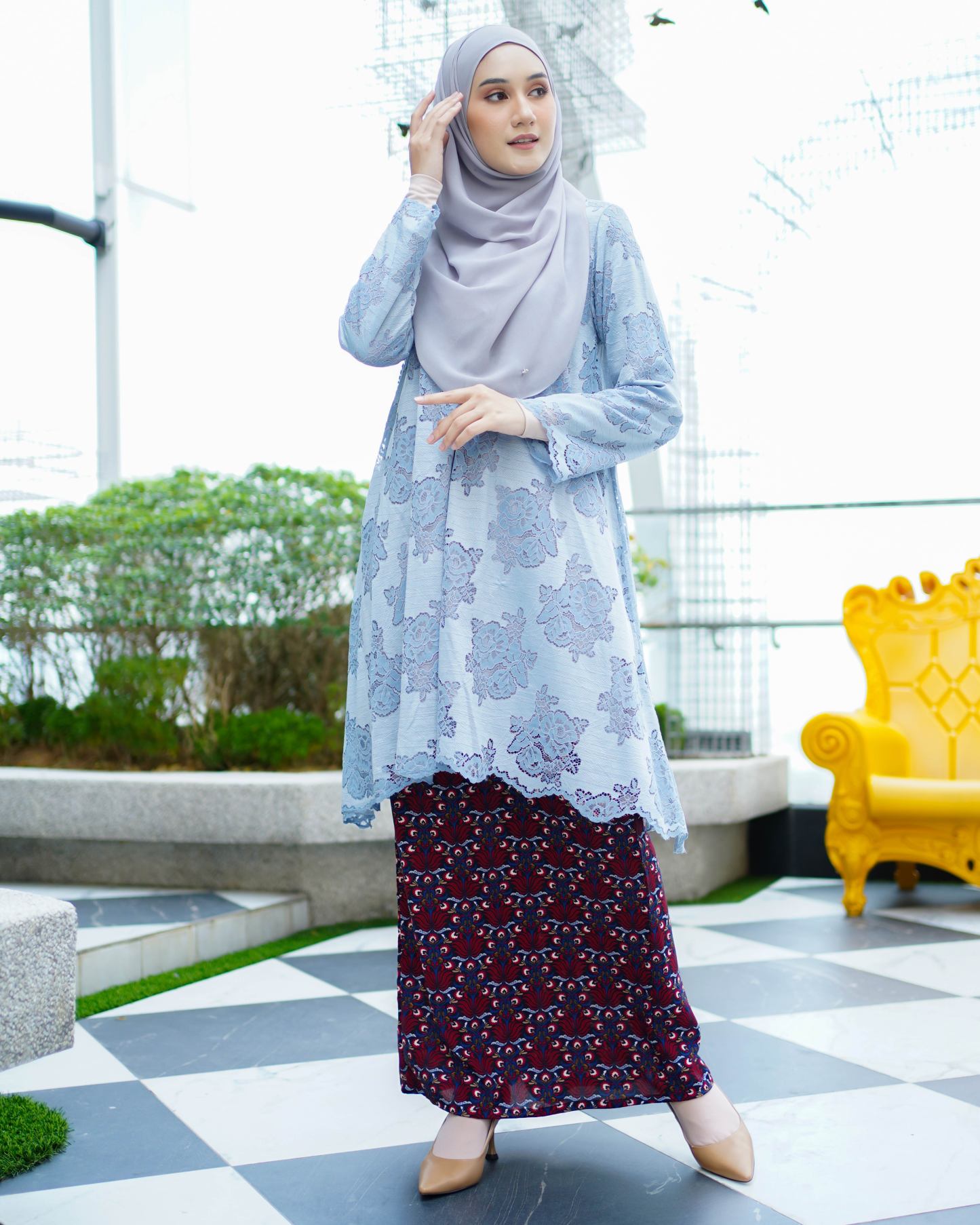 Baju Kurung Anastasia - Cerulean Blue
