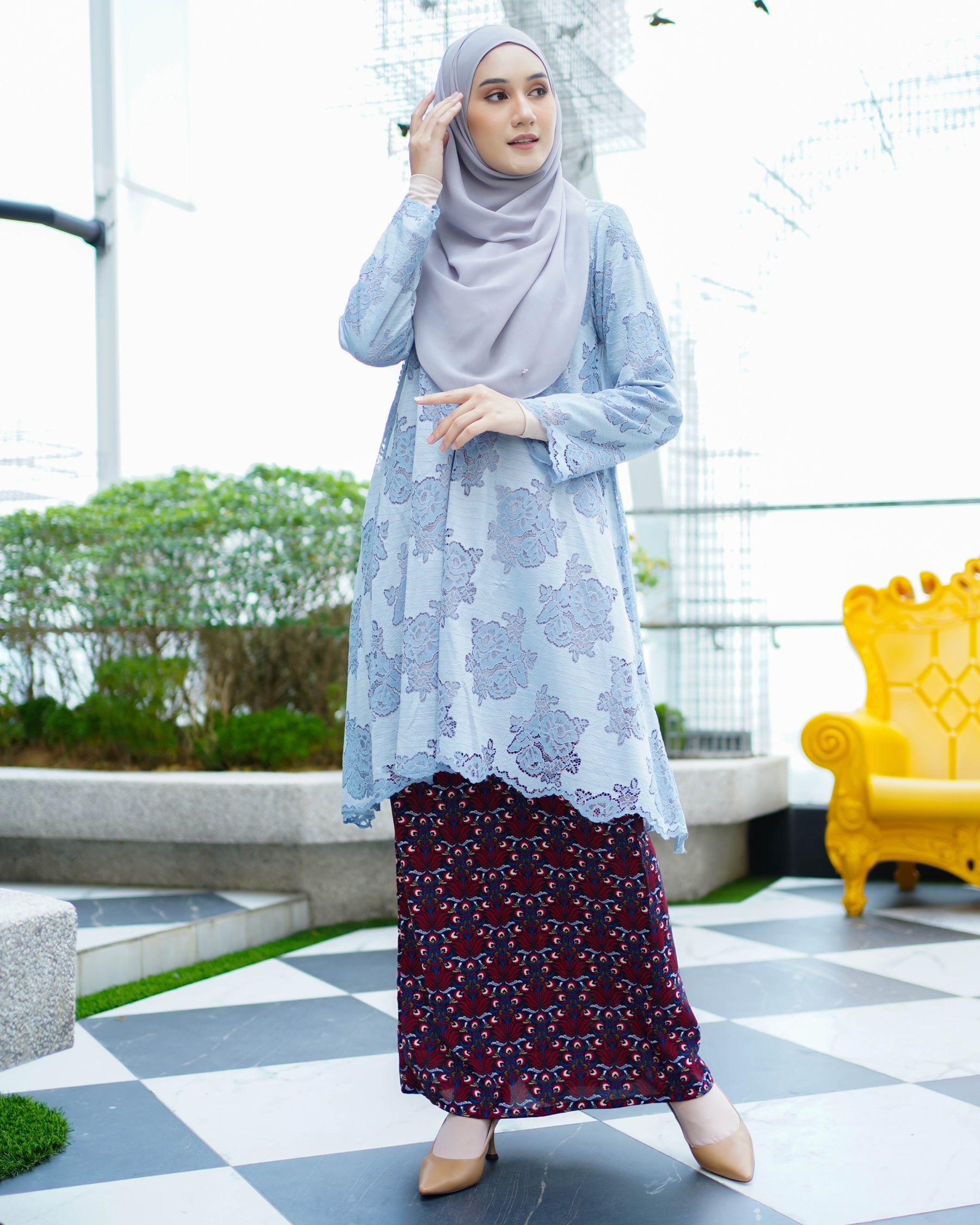 Baju Kurung Anastasia - Cerulean Blue