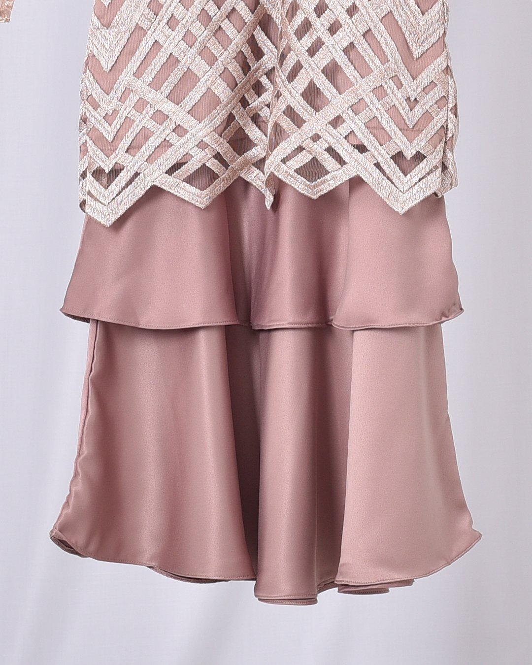 Baju Kurung Lace Azila Kids - Latte Brown