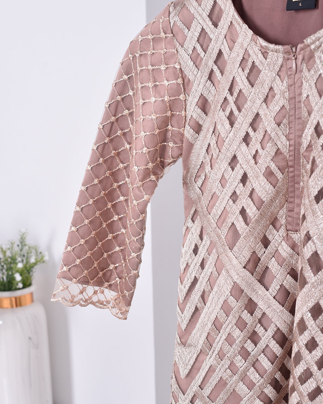 Baju Kurung Lace Azila Kids - Latte Brown