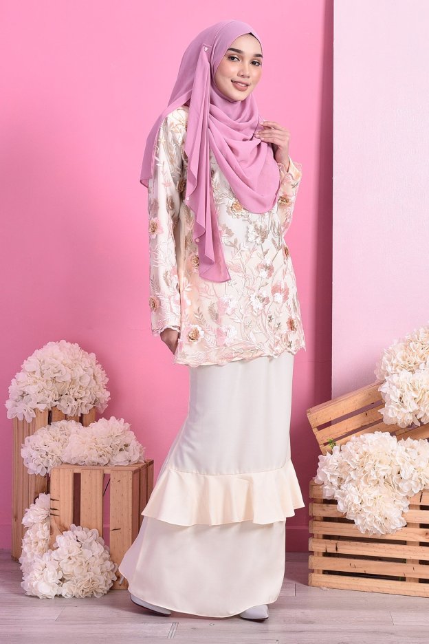 Baju Kurung Lace Celestine - Ivory