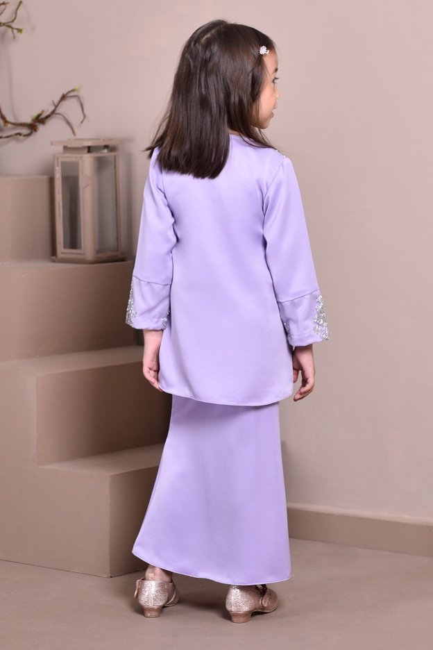 Baju Kurung Lace Clemence Kids II - Lilac Purple
