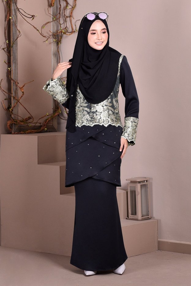 Baju Kurung Lace Clemence II - Vouge Black