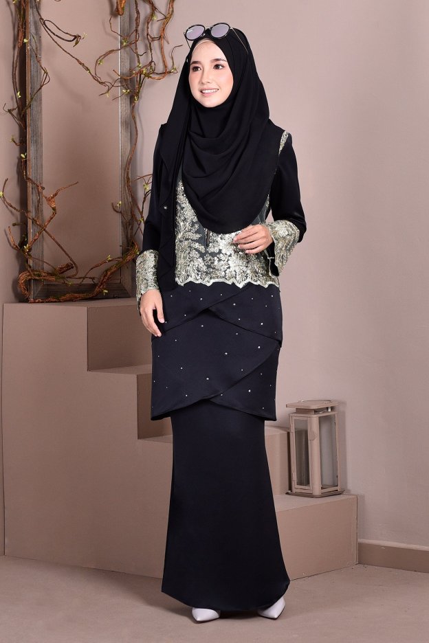 Baju Kurung Lace Clemence II - Vouge Black