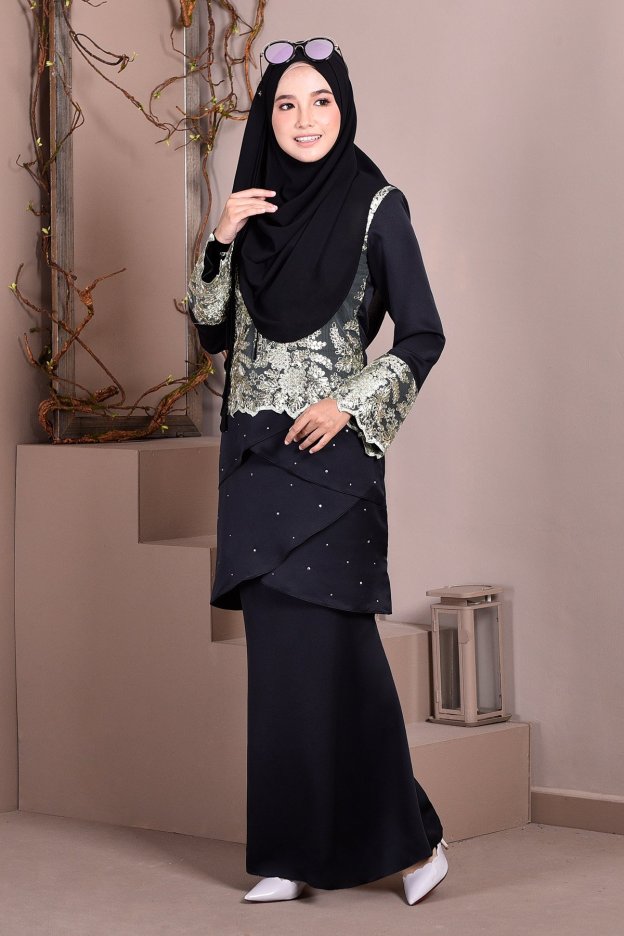 Baju Kurung Lace Clemence II - Vouge Black